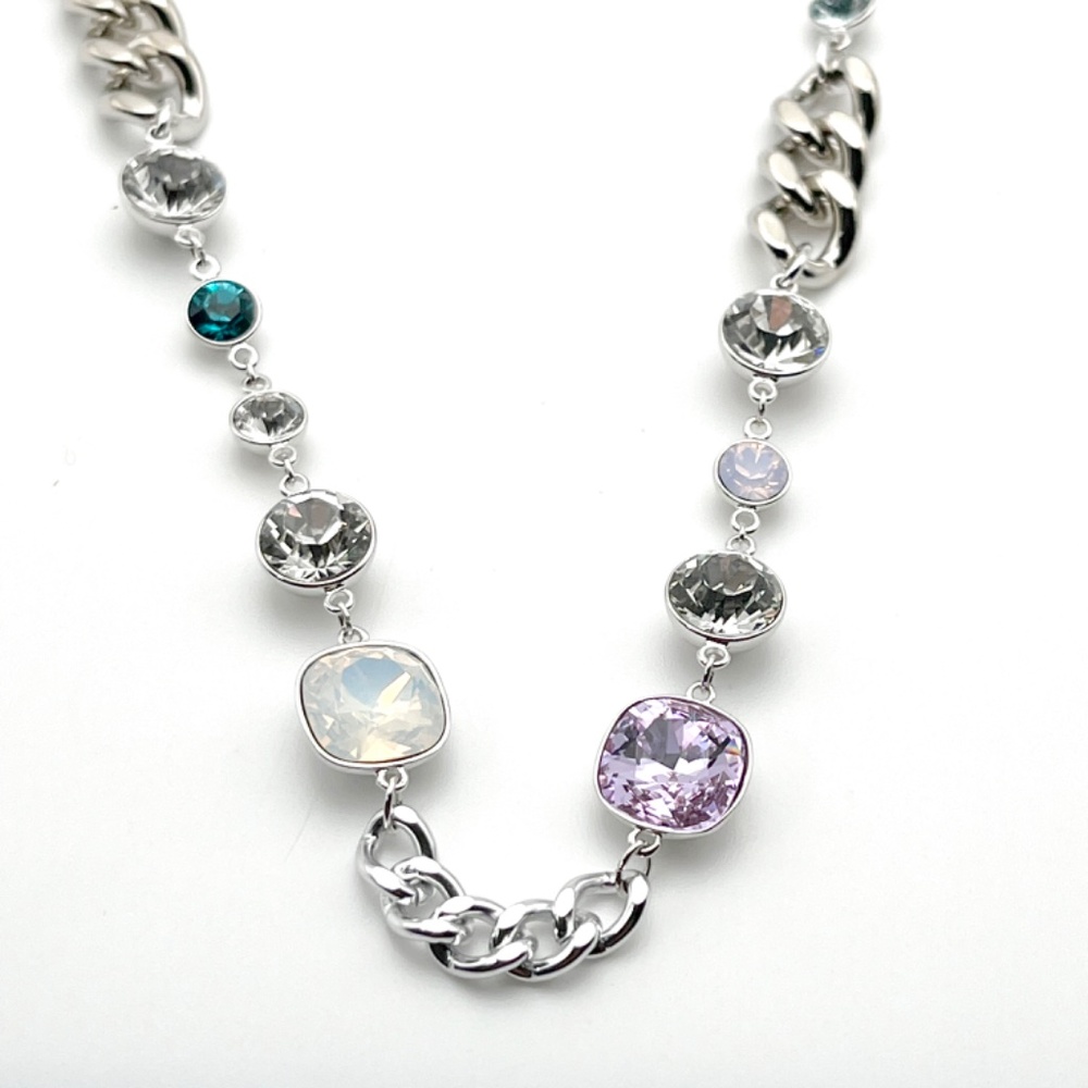 Swarovski Mixed-cuts and Multi-colored Crystal Necklace